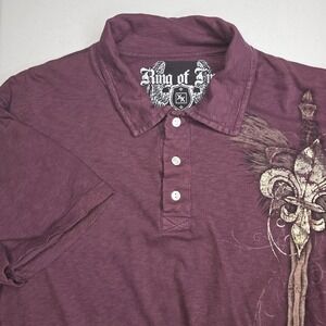 RING OF FIRE Men's 2XL Purple Short Sleeve Polo shirt -2221‎